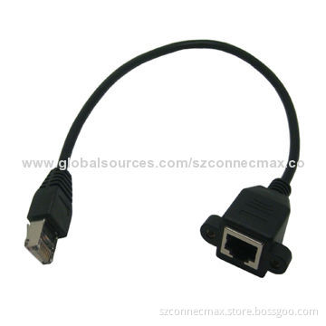 Panel Mount RJ45 F/M Ethernet Network Cable, Available in Gray, Black, White Colors